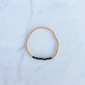 3mm Yellow Gold Filled & Black Onyx Beaded Bracelet