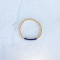 4mm Yellow Gold Filled & Blue Lapis Beaded Bracelet