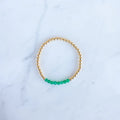 4mm Yellow Gold Filled & Green Onyx Beaded Bracelet