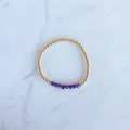 4mm Yellow Gold Filled & Purple Amethyst Beaded Bracelet