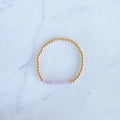 4mm Yellow Gold Filled & Pink Quartz Beaded Bracelet