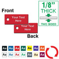 1/8 Inch Thick - .75 Inch x 1.75 Inch Rectangle Plastic Tag CUSTOM ENGRAVED