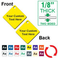 1/8 Inch Thick - 1.5 Inch Diamond Plastic Tag CUSTOM ENGRAVED
