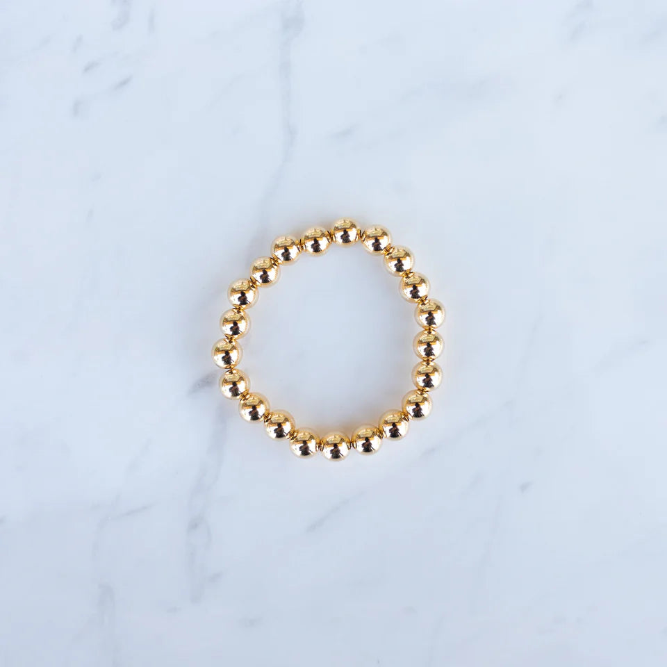 8mm Yellow Gold Filled Beaded Bracelet
