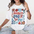 America Land Of The Free T-Shirt, American Flag Freedom Shirt, Shirts For Women, Independence Day Gifts, 4th Of July Tshirt, Gifts For 4th Of July, Fourth Of July Gift, Women Shirt