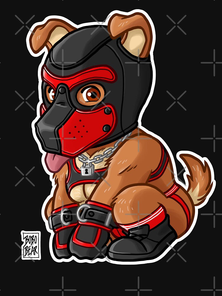 PLAYFUL PUPPY - RED MASK - BEARZOO SERIES by bobobear Unisex T-shirt, Sweatshirt, Hoodie, Long Sleeve Tee